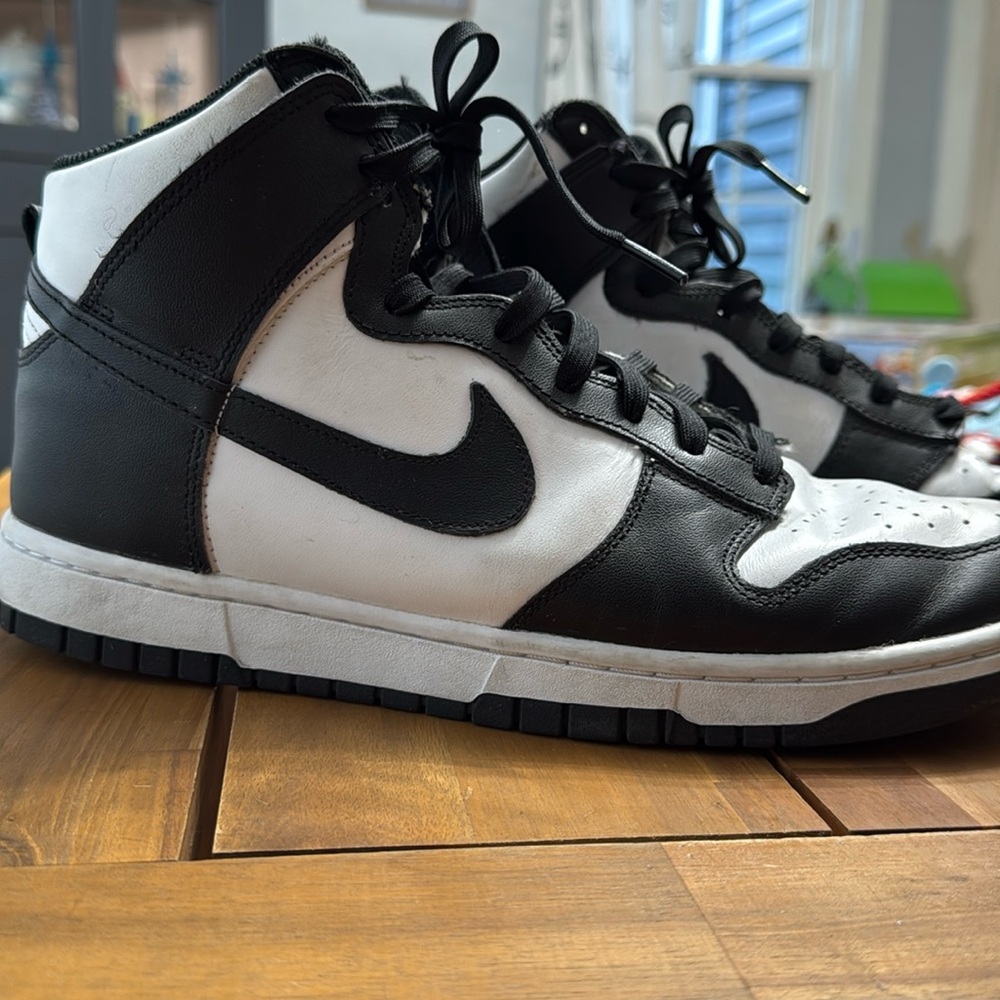 Nike Dunk High Black White  Size 11, used condition